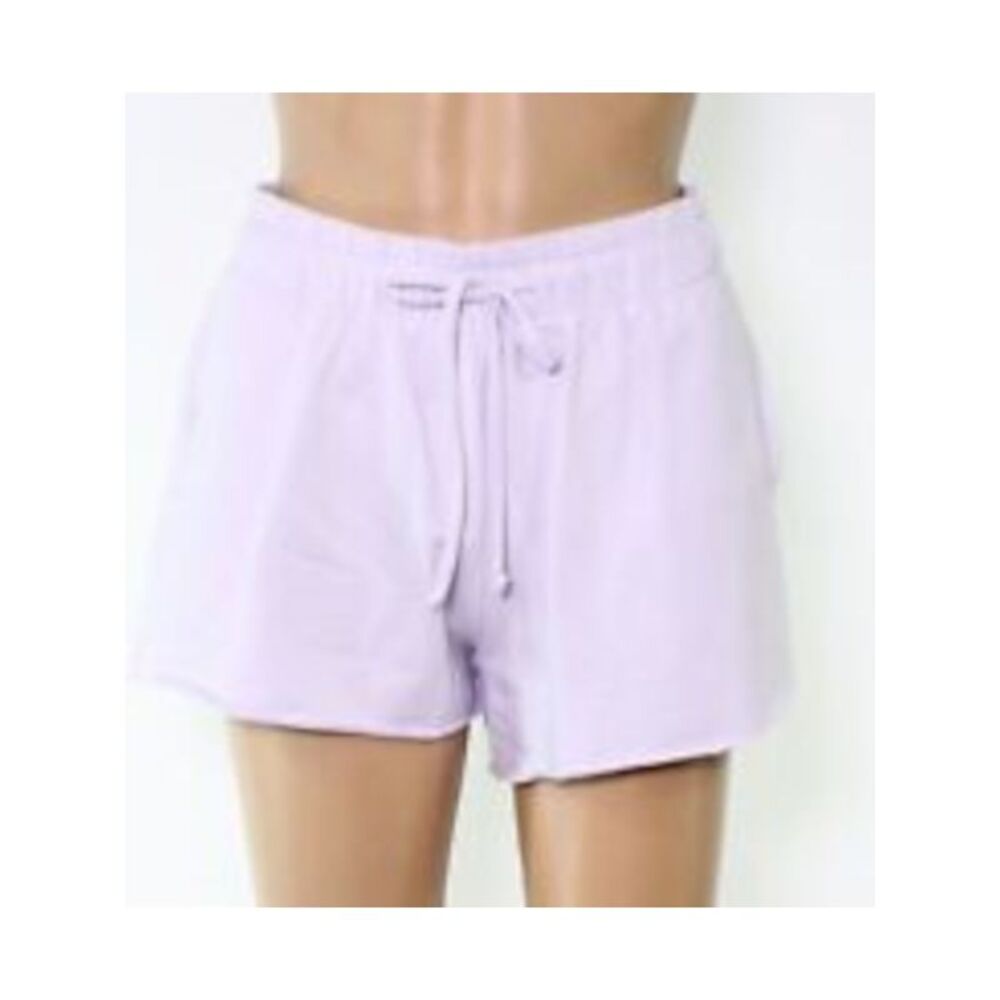BAM BY BETSY & ADAM Womens Purple Raw-hem Drawstring-waist Lounge Shorts M